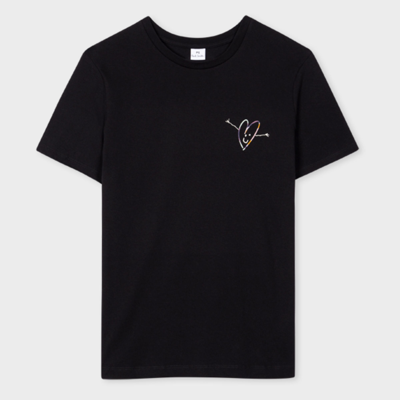 Paul Smith Ps  Womens Heart Hug T-shirt In Blacks