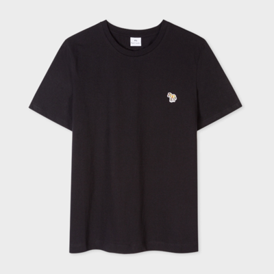 PS BY PAUL SMITH WOMEN'S BLACK ZEBRA LOGO COTTON T-SHIRT