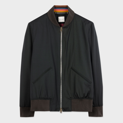 Paul Smith Mens Bomber Jacket In Dark Green