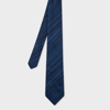 Paul Smith Blue Muted 'signature Stripe' Silk Tie In Blues