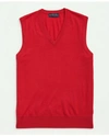 Brooks Brothers Fine Merino Wool Sweater Vest In Red