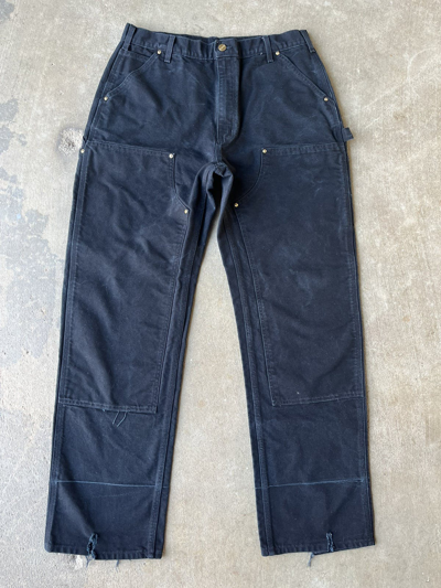 Pre-owned Carhartt X Vintage Faded Carhartt Double Knee In Black