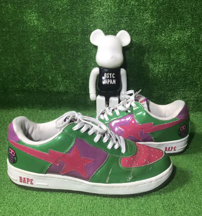 Pre-owned Bape Sta Baby Milo Monster Glitter Fs-001 Shoes In Green 