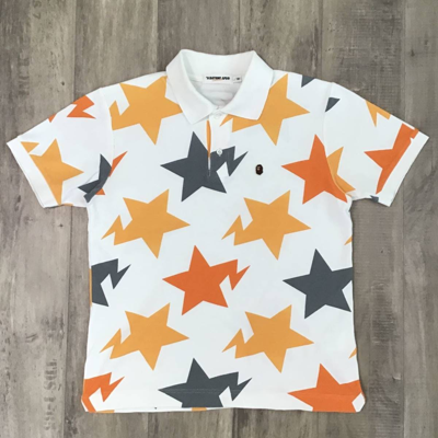 Pre-owned Bape Fukuoka Limited Color Star Polo Shirt  Sta Ape Nigo In White