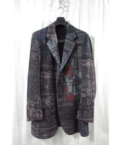Pre-owned Yohji Yamamoto Yohji Patchwork/pattern Jacket 20aw In Grey
