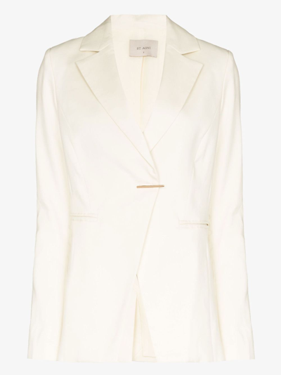 St. Agni Wrap-front Blazer In Neutrals