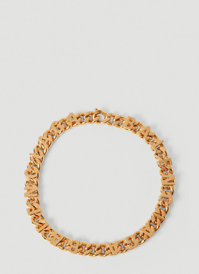 Balenciaga Chain Logo Necklace In Gold