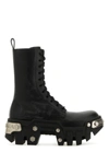 BALENCIAGA BALENCIAGA WOMAN BLACK LEATHER BULLDOZER BOOTS