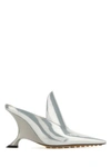 Bottega Veneta Rocket Mules In Silver Leather In Silver