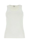 Bottega Veneta Ribbed Sleeveless Top With Scoop Neck In White