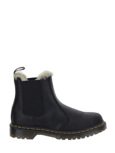 Dr. Martens' Dr. Martens Womens Black Wyoming 2976 Leonore Faux Fur-lined Leather Chelsea Boots