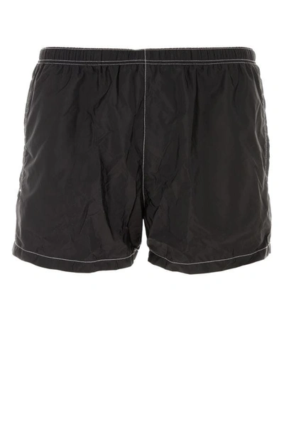 Prada Man Black Nylon Swimming Shorts