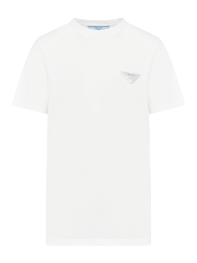 Prada Women Logo T-shirt In White