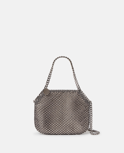 Stella Mccartney Falabella Crystal Mesh Mini Tote Bag In Fog