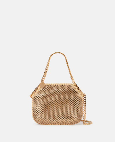 Stella Mccartney Falabella Crystal Mesh Mini Tote Bag In Fawn