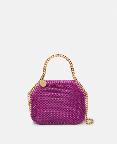 Stella Mccartney Falabella Crystal Mesh Mini Tote Bag In Bright Purple