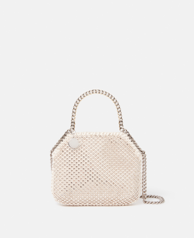 Stella Mccartney Falabella Crystal Mesh Mini Tote Bag In Almond