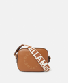 Stella Mccartney Logo Studded Grainy Alter Mat Mini Camera Bag In Pecan