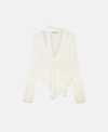 Stella Mccartney Asymmetric Seam Cut-out Shirt In Cream