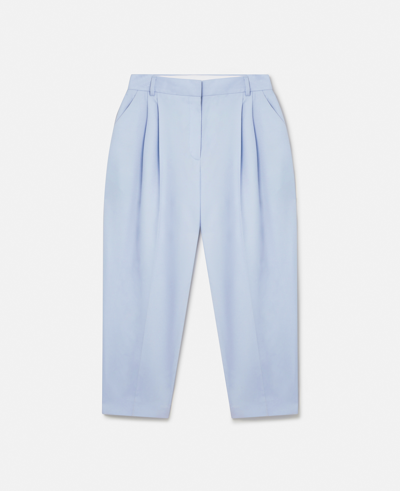 Stella Mccartney Cropped Pleated Trousers In Baby Blue