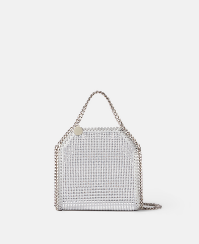 Stella Mccartney Falabella Crystal Mesh Mini Tote Bag In White