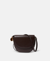 Stella Mccartney Frayme Medium Flap Shoulder Bag In Chocolate Brown
