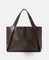 Stella Mccartney Logo Tote Bag In Chocolate Brown