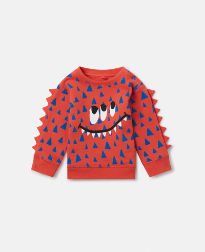 Stella Mccartney Kids' Monster Face Sweatshirt In Red