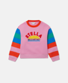Stella Mccartney Kids' Logo-print Striped Sweatshirt In Pink