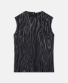 Stella Mccartney Woodgrain Print Lurex Tank Top In Black