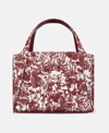 Stella Mccartney Logo Fungi Forest Toile De Jouy Tote Bag In Burgundy