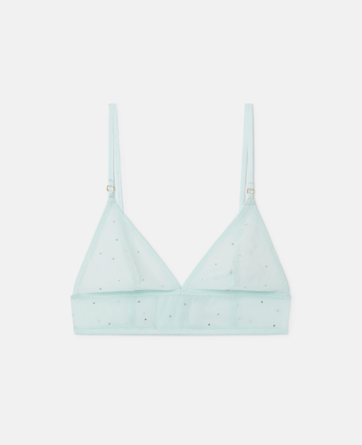 Stella Mccartney Crystal Dot Mesh Soft Cup Bra In Pale Mint