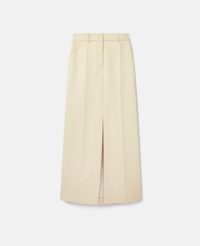 Stella Mccartney + Net Sustain Pleated Wool Maxi Skirt In Butter (yellow)