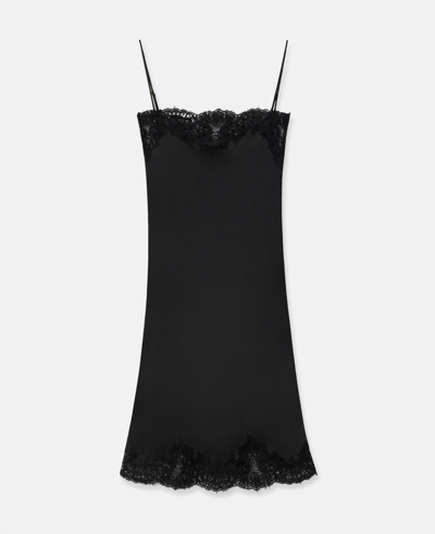 STELLA MCCARTNEY SLEEVELESS LACE SATIN MIDI DRESS