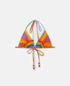 Stella Mccartney Smile Print Triangle Bikini Top In Multicolour