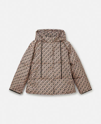 Stella Mccartney S-wave Short Puffer Coat In Raffia