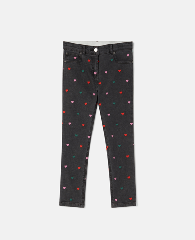 Stella Mccartney Kids' Jeans Cuori In Black