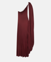 Stella Mccartney Draped Asymmetric Jersey Maxi Dress In Brown