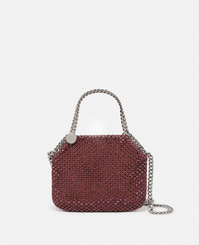 Stella Mccartney Falabella Crystal Mesh Mini Tote Bag In Burgundy