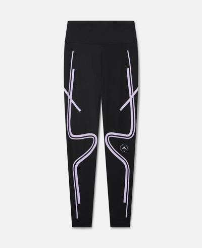 Stella Mccartney Truepace Running Leggings In Black/purple Glow