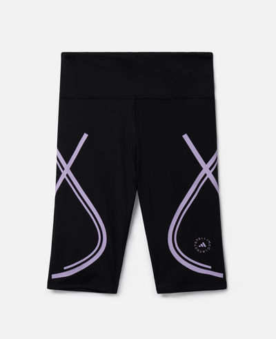 Stella Mccartney Truepace Running Bike Shorts In Black/purple Glow