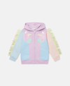 Stella Mccartney Kids' Rainbow Unicorn Zip Hoodie In Lilac