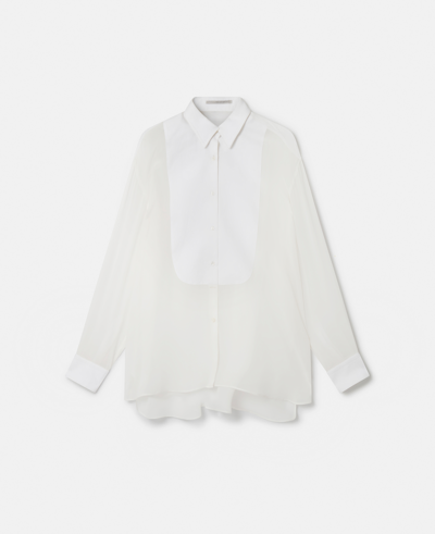 STELLA MCCARTNEY S-WAVE SILK CHIFFON TUXEDO SHIRT