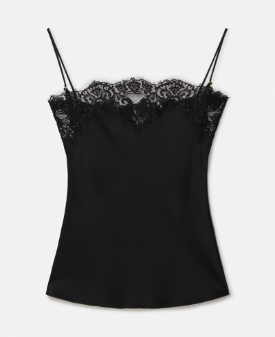 Stella Mccartney Women's Sleeveless Lace Satin Top In Black