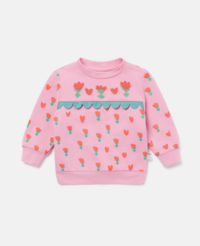 Stella Mccartney Kids' Tulip Print Sweatshirt In Pink