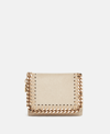 Stella Mccartney Falabella Tri-fold Wallet In Clotted Cream