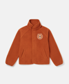 Stella Mccartney Kids' Bear Patch Fleece Jacket In Brown