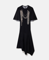 Stella Mccartney Trompe L'oeil-print Asymmetric Dress In Black