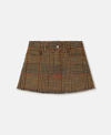 Stella Mccartney Wool Tweed Mini Skirt In Camel