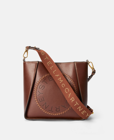 Stella Mccartney Logo Shoulder Bag In Cognac
